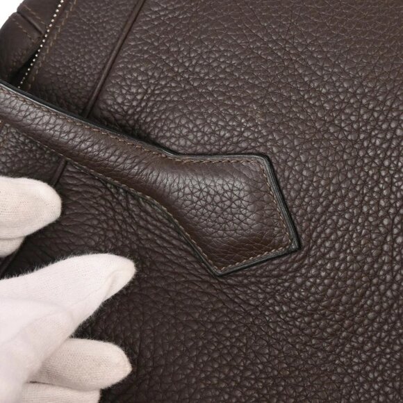 Hermes Chocolat Taurillon Clemence Victoria 50 Handbag □R 153904 - Picture 4 of 10